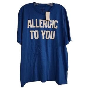 JEM Allergic to You Blue Tee, NWT, M